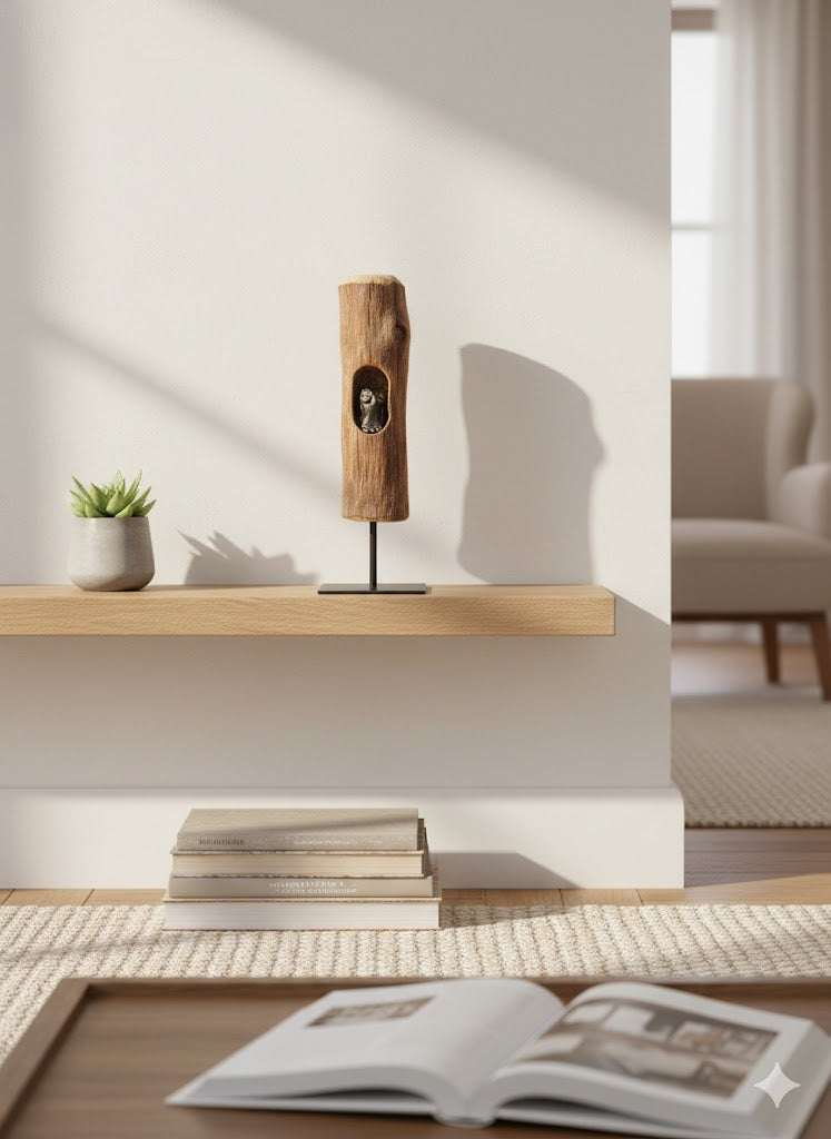 Hout met beeldje "Wachter van het Hout"